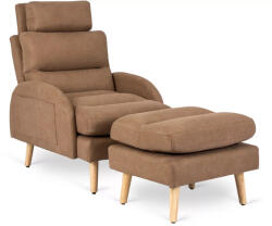 Mebel Elite Kényelmes barna fotel lábtartóval, HENRY (r-ME-ME-HENRY-BR-T-FW)