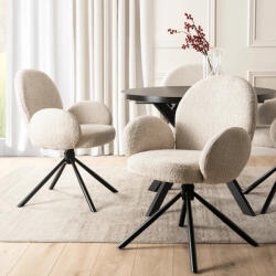 Fortó Étkezőszék Bézs Bouclé Kárpittal. MUSSO (ME-ME-MUSSO-BZ-CZ-TB-K)
