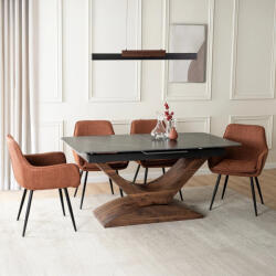  ALICANTE asztal 160-200 cm, fekete márvány / dió (ME-ME-ALICANTE-CZ-O-S160-200)