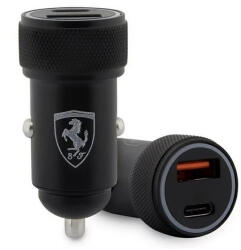 CG MOBILE FERRARI autós töltő USB+Type-C aljzat (36W, PD gyorstöltő 3.0) FEKETE (FECCMENK) (FECCMENK)