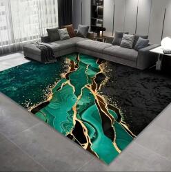 100pa Szőnyeg márvány Fancy arany Csúszásgátló Smaragd zöld 150x100 (Fancy)