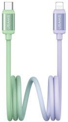 USAMS Kábel USAMS Bicolor Series SJ757 PD 30W USB-C/Lightning 1.2m zöld és lila (SJ757USB02)