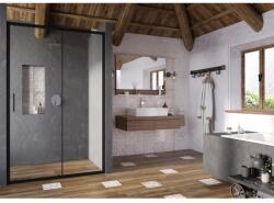 RAVAK Blix Slim BLSDP2-100 zuhanyajtó fekete+transparent (X0PMA0300Z1) - groszmann