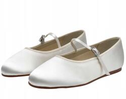  Ifjúsági Cipő Balerinacipő Gyerek Balerinacipő Krémszínű 21-ES (BALERINY ABIGAIL WHITE SATIN)