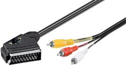  Cablu AudioVideo 2m SCART tata - 3x RCA tata cu comutator IN/OUT (50364-H)