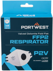 Portwest FFP2 szelepes Dolomit légzésvédő maszk (P210WHR)