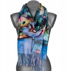 Versoli Stílusos női sál meleg egyedi minta divatos rojtos kék (RC-25-7)