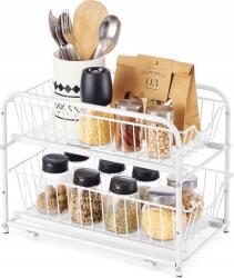 SONGMICS Konyhai Polcok Könyvespolc Rendszerező Kihúzható Polcok Ipari Stílus Loft (kcs)