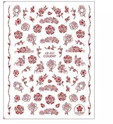  Körömmatrica - CB-201 red Rózsa