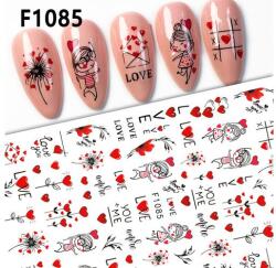  Körömmatrica - F1085 Love Valentin