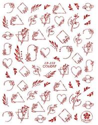  Körömmatrica - CB-228 red Valentin