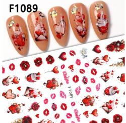  Körömmatrica - F1089 Love Valentin
