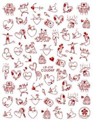  Körömmatrica - CB-226 red Valentin