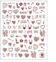  Körömmatrica - CB-203 red Love Valentin