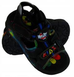  Gyerekcipő Szandál Tépőzáras Szandál Fekete 27 (SANDAŁKI 301 BLACK CZARNE)