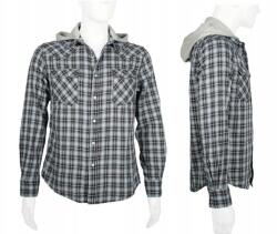 Metersbonwe Férfi Ing Kapucnis Hosszú Ujjú Szürke Kockás L (KR40)