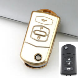  Mazda 3 gombos bicskakulcs TPU tok fehér arany (TMA002AFH)