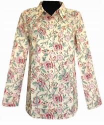  Női Hosszú Ujjú Ing Pamut Bézs 40-ES