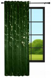 NOW-ART Velúr függöny 140x220 márvány üveg zöld arany függöny mintával (Marmur 220 butelkowa zieleń)