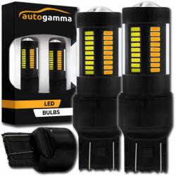 Auto Gamma Izzó W21/5W WY21/5W Led 4014 7443 Dual Color 72xSMD Fehér Narancs 2db