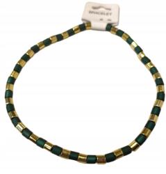  Gumiszalag hosszú hajgumi gyöngyök 40 cm X137 zöld arany (x137)