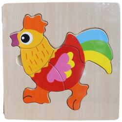  Fa kirakós kakas, 5 darabos, 15x15cm okosjáték, készségfejlesztő