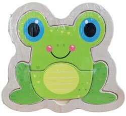  Fa kirakós béka, 4 darabos, 14, 5x12cm okosjáték, készségfejlesztő