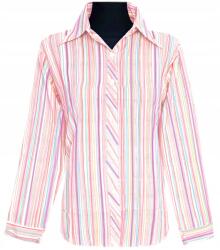  Női Blúz Hosszú Ujjú Ing Rózsaszín Lila Vonalak XL MODELL: 120III