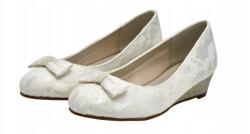  Ifjúsági Magassarkú Balerina Cipő Gyerek Bézs 35-ÖS (BALERINY ZOE IVORY CLASSIC LACE FINE SHIMMER)