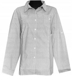  Női Ing Pincérnő Póló Hosszú Ujjú Pincérnő Blúz Szürke 48