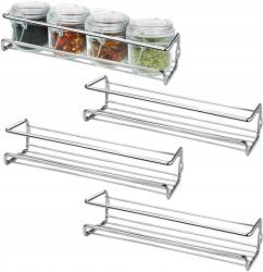 Arhatreya Fűszertartó fali szekrényekhez könnyen összeszerelhető szett 4x ezüst (6948528365758)