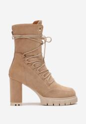 Bella Paris Bakancs Trapper Csizma Bakancs Magasszárú Téli Csizma Női Bézs 39 (A9605-63)