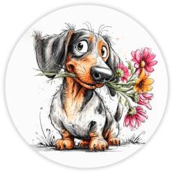  Nyomtatott fa tábla koszorú közép - Tacsis tavasz 11, 8cm