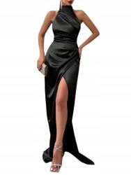 Shein Ruha Fekete Szatén Női Nyitott Vállú L 2CH