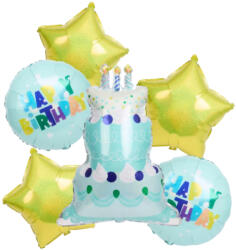  Fólia lufi szett sütemény Kék Avec