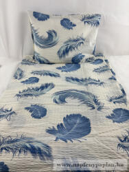  Kék tollas mintás ágyneműhuzat garnitúra (3 részes, 200-as, ) (446_030)