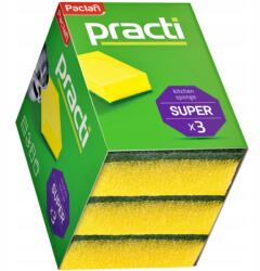 Paclan 3 Db-os Mosószivacs Szett Kétoldalas Sima Kaparófa Solid (5900942320011)