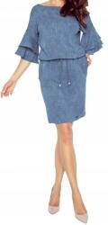 Bergamo Ruha Rövid Térd Alá Érő Tunika 3/4-ES Ujjú Kék Xs 34 MODELL: 485