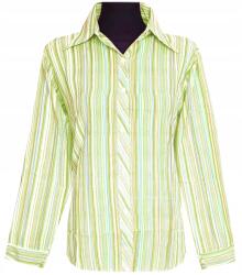  Női Blúz Ing Hosszú Ujjú Zöld Kék Vonalak XL MODELL: 120U