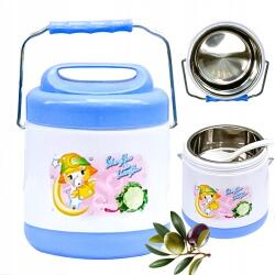  Uzsonnás Termosz Tartály 1, 25L Thermo Leves Ebéd Acél Tál Kanál (105-266) - allegro - 3 170 Ft