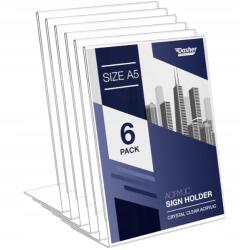 Foto Menütartó Állvány Szett 6 Db-os A5 Átlátszó Táblák (frjetr151y7)