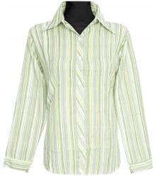 JHK Női Blúz Ing Hosszú Ujjú Zöld Bézs Vonalak M MODELL: 120KKK