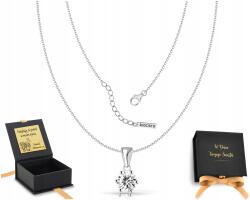 ZŁOCISTO Ezüst lánc medállal cirkónia női nyaklánc klasszikus 925