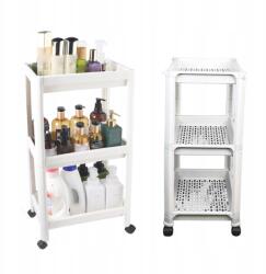 Hooha 3 szintes konyhai gurulós kocsi 360°-ban forgó kerekekkel irodába, fürdőszobába, mosókonyhába, nappaliba (ZWJMG-3-W-HN3)