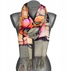 Versoli Stílusos női sál meleg egyedi minta divatos khaki rojtok (RC-25-2)