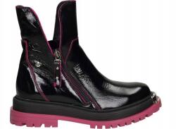 Maciejka Bokacsizma 05747-15/00-7 37 Cipzáras lakkozott bőr (05747-15/00-7 Czarny+Mizdra Fuksja)