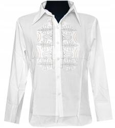  Női Blúz Ifjúsági Ing Hosszú Ujjú Póló Fehér 36 S MOD: 1131 (MODEL:1131)