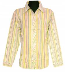JHK Női Blúz Ing Hosszú Ujjú Bézs Sárga Vonalak L MODELL: 120QQQ