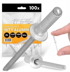 TRCR 100x Törhető Szegecsek 4x16 mm Alumínium Acél Horganyzott Rozsdamentes Iu szegecs (SE030311341)
