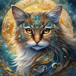 NORIMPEX - Puzzle Tablou Diamant: Pisica mitică 30x40cm - 1 - 39 piese